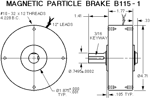 Brake B115-1 drawing