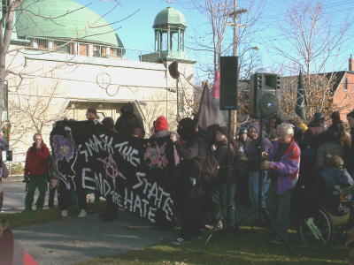 Black Block Banner Smash the State